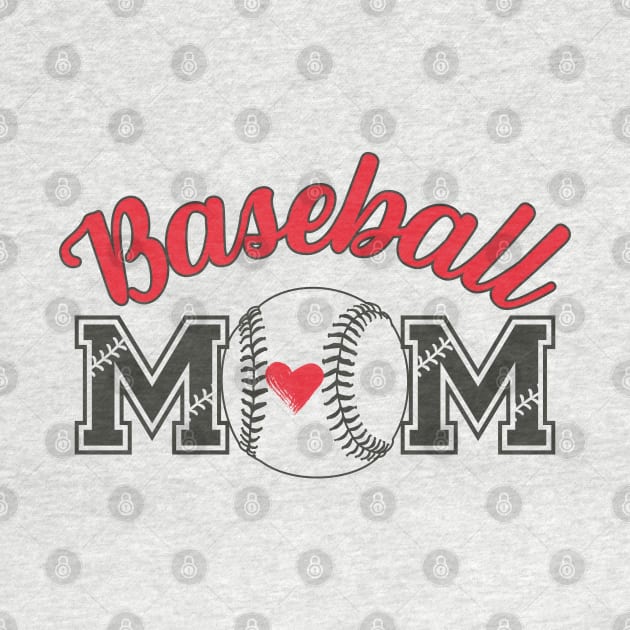 Baseball Mom with Heart Inside the Ball by KnockingLouder